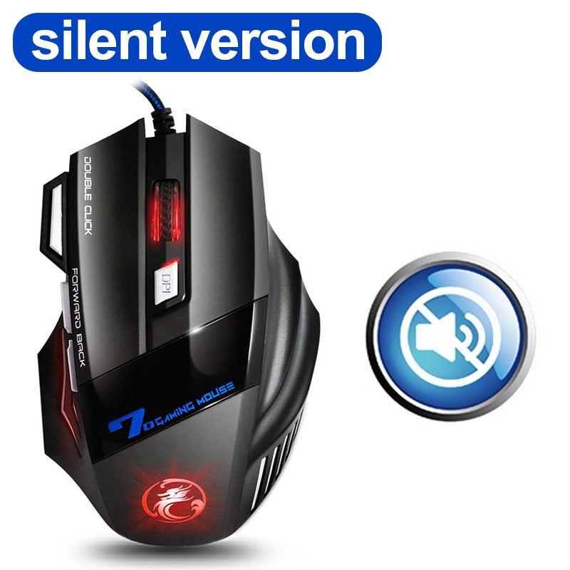 Computer Mouse Gamer Ergonomic Gaming Mouse USB Wired Game Mause 5500 DPI Silent Mice With LED Backlight 7 Button For PC Laptop