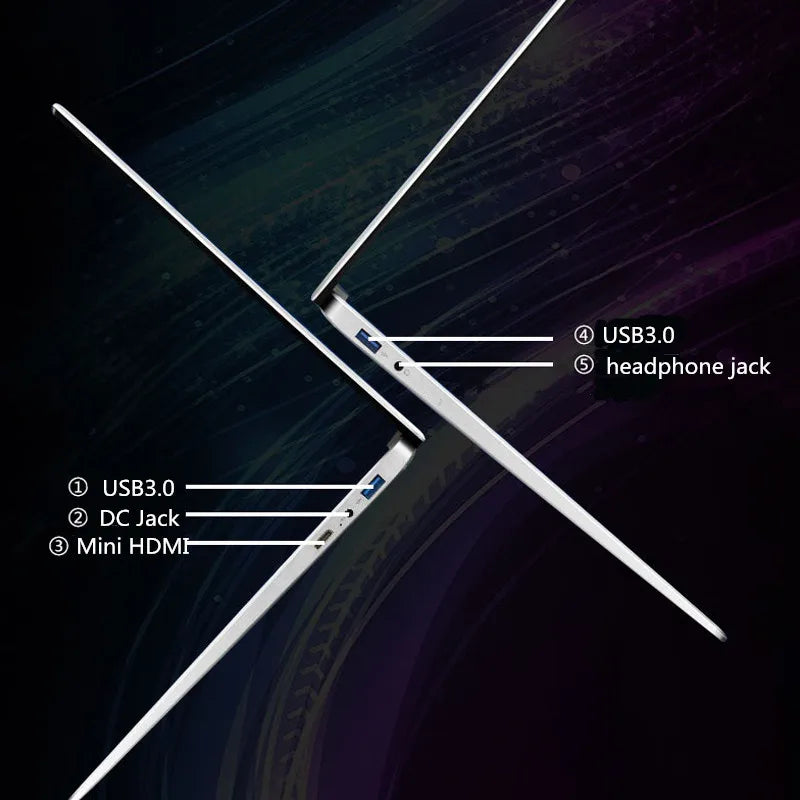 Fingerprint function 15.6 inch Student Laptop DDR4 12GB RAM 128GB 256GB 512GB 1TB SSD Intel Celeron J4105 Windows 10 Computer