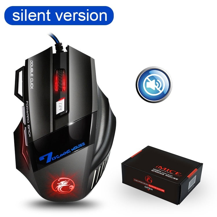 Computer Mouse Gamer Ergonomic Gaming Mouse USB Wired Game Mause 5500 DPI Silent Mice With LED Backlight 7 Button For PC Laptop