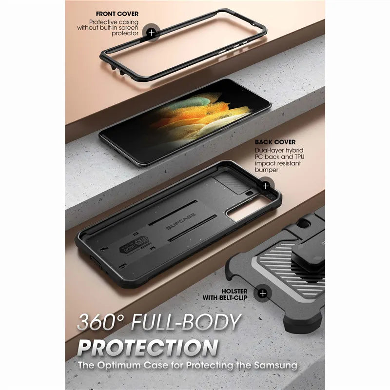 For Samsung Galaxy S21 Case (2021 Release) 6.2 inch SUPCASE UB Pro Full-Body Holster Cover WITHOUT Built-in Screen Protector