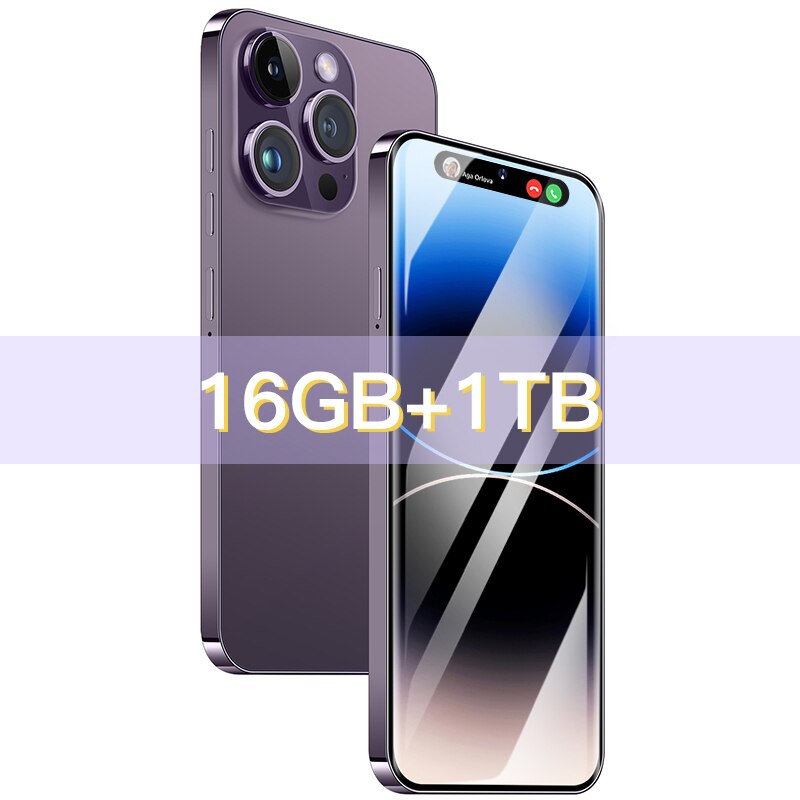 2023  New i14 pro max original cell phone smartphone phone 5g 6800mAh 16+1TB 7.3inch hd  global version unlocked mobile phone