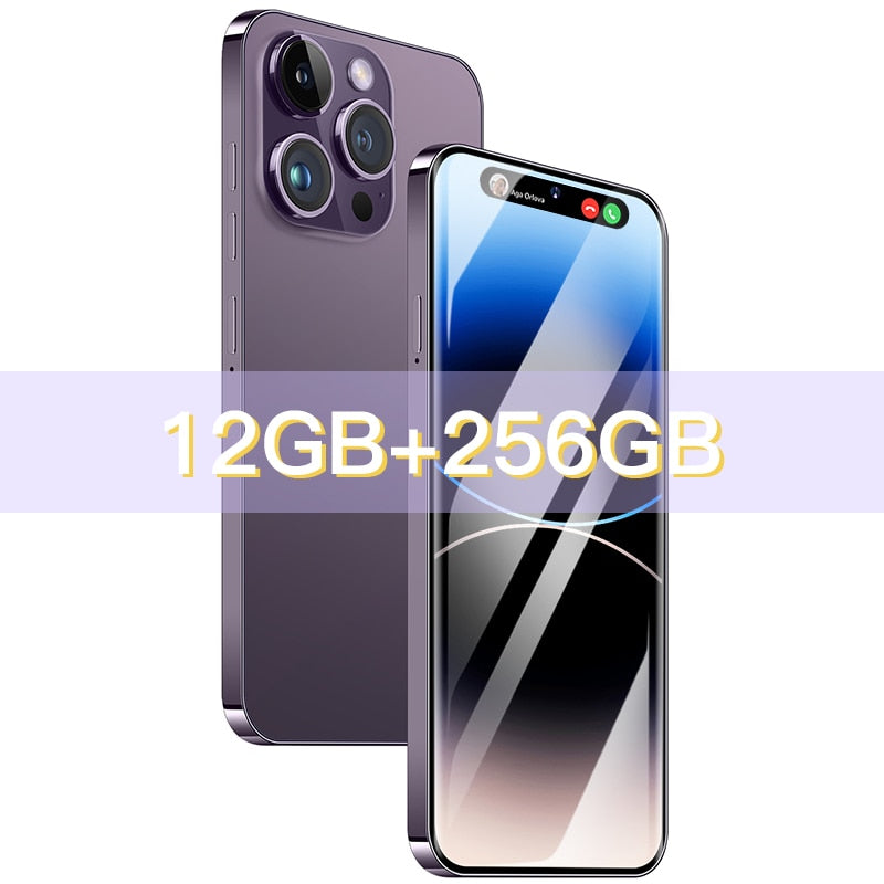 2023  New i14 pro max original cell phone smartphone phone 5g 6800mAh 16+1TB 7.3inch hd  global version unlocked mobile phone