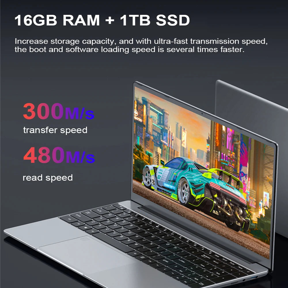 MOLOSUPER 15.6 inch Intel Core i5 8279U Laptop 16GB RAM SSD Metal Gaming Notebook PC Fingerprint Unlock Windows 11/10 Comput