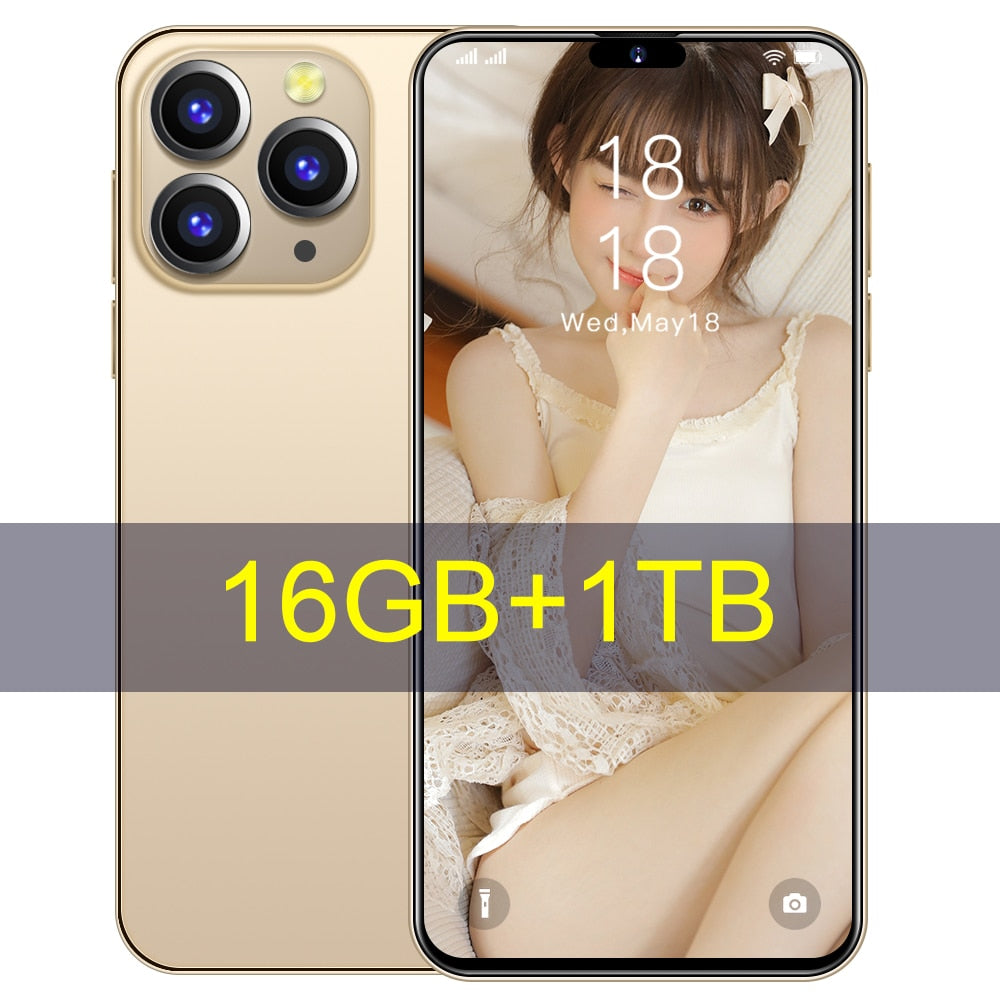 Brand New I14 Pro Max  Mobile Smartphone 5G Phones Original 2023 Full Screen 6.7 Inch 16GB+1TB Version Global Cell Phone