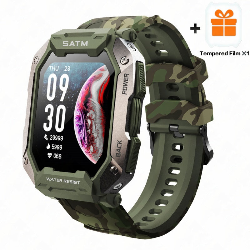 2022 New Full Touch Smartwatch For Android Xiaomi Blood Pressure Oxygen Fitness Watch 5 Atm Waterproof Smart Watch Men Military