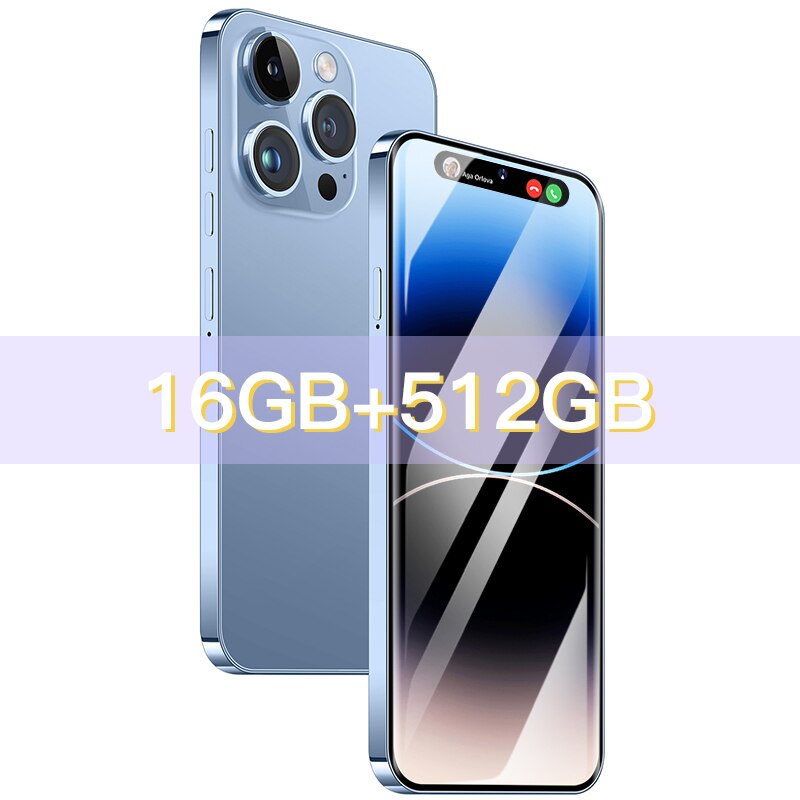 2023  New i14 pro max original cell phone smartphone phone 5g 6800mAh 16+1TB 7.3inch hd  global version unlocked mobile phone