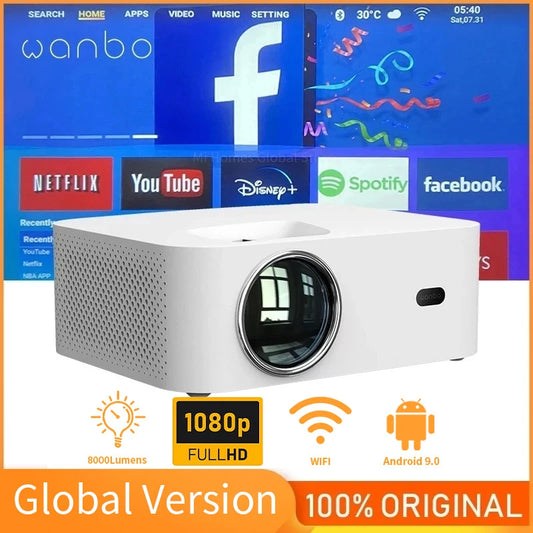 Wanbo X1 Max Projector Android 9.0 Wifi Phone Full Hd 1920*1080P 8000Lumen 4K Global Led Mini Portable Projector For Home Office