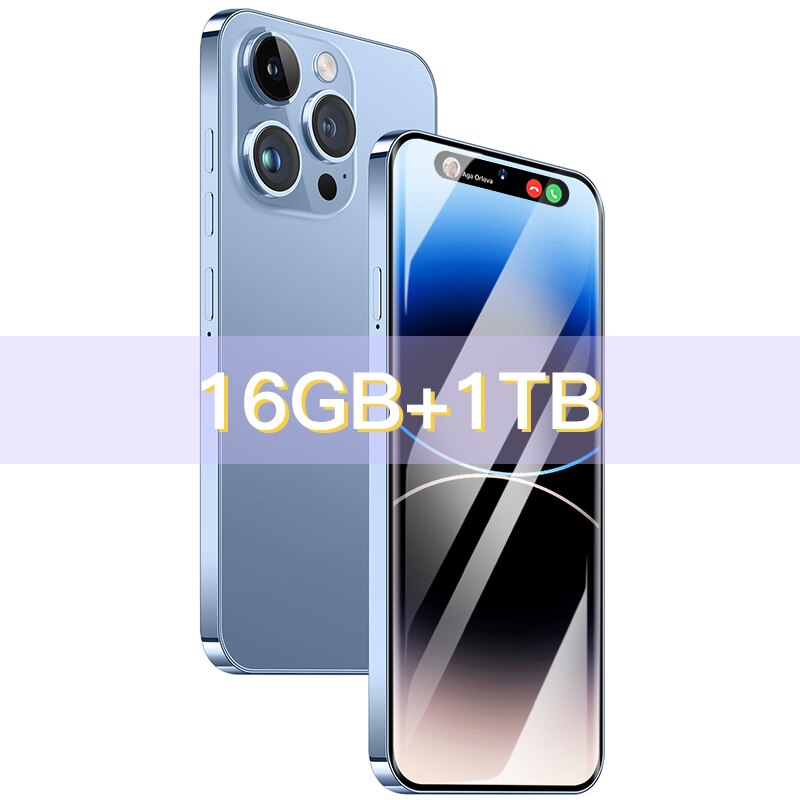 2023  New i14 pro max original cell phone smartphone phone 5g 6800mAh 16+1TB 7.3inch hd  global version unlocked mobile phone