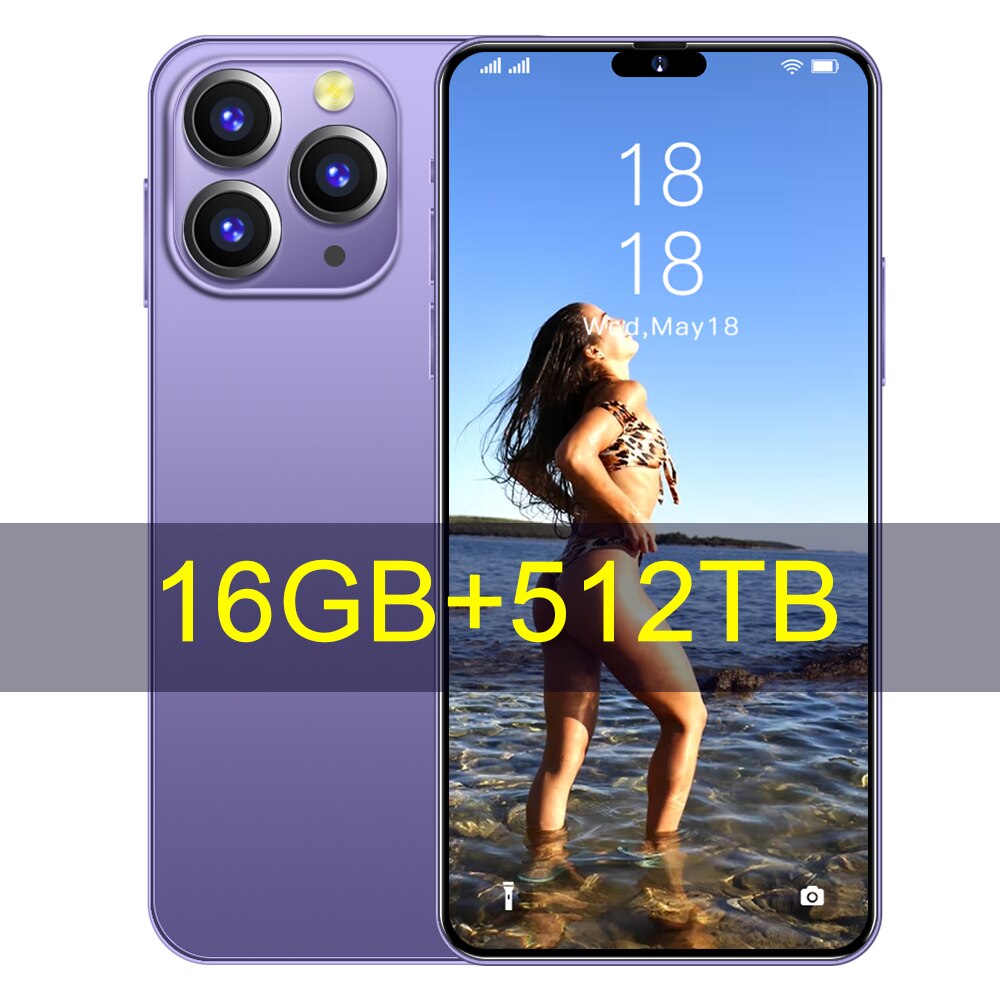 Brand New I14 Pro Max  Mobile Smartphone 5G Phones Original 2023 Full Screen 6.7 Inch 16GB+1TB Version Global Cell Phone