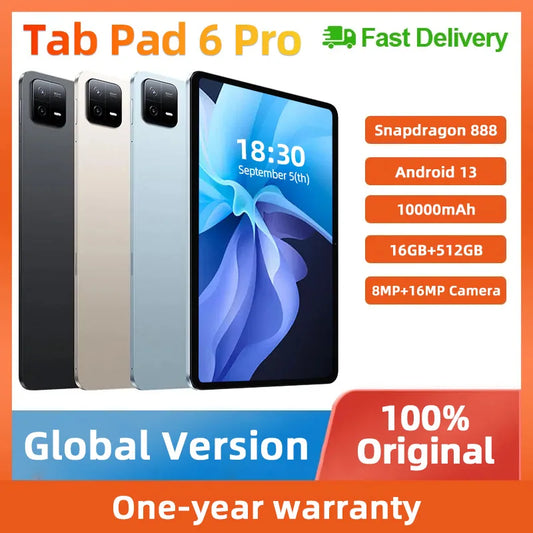 2023 Original Xioami Tablet PC Pad 6 Pro Global Version Android 13 Snapdragon 888 16GB+1TB Tablet 5G Dual SIM Card WIFI HD 4K Mi