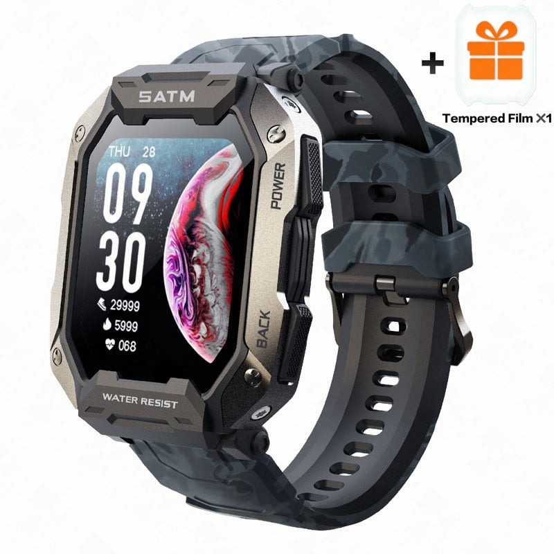 2022 New Full Touch Smartwatch For Android Xiaomi Blood Pressure Oxygen Fitness Watch 5 Atm Waterproof Smart Watch Men Military