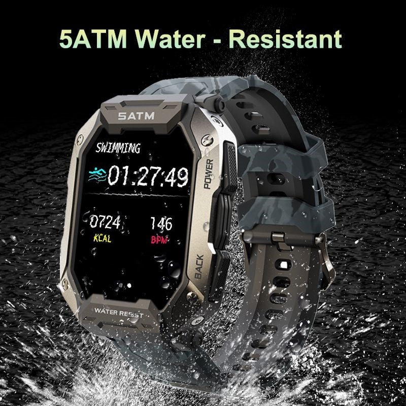 2022 New Full Touch Smartwatch For Android Xiaomi Blood Pressure Oxygen Fitness Watch 5 Atm Waterproof Smart Watch Men Military