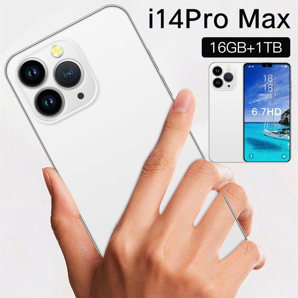 Brand New I14 Pro Max  Mobile Smartphone 5G Phones Original 2023 Full Screen 6.7 Inch 16GB+1TB Version Global Cell Phone