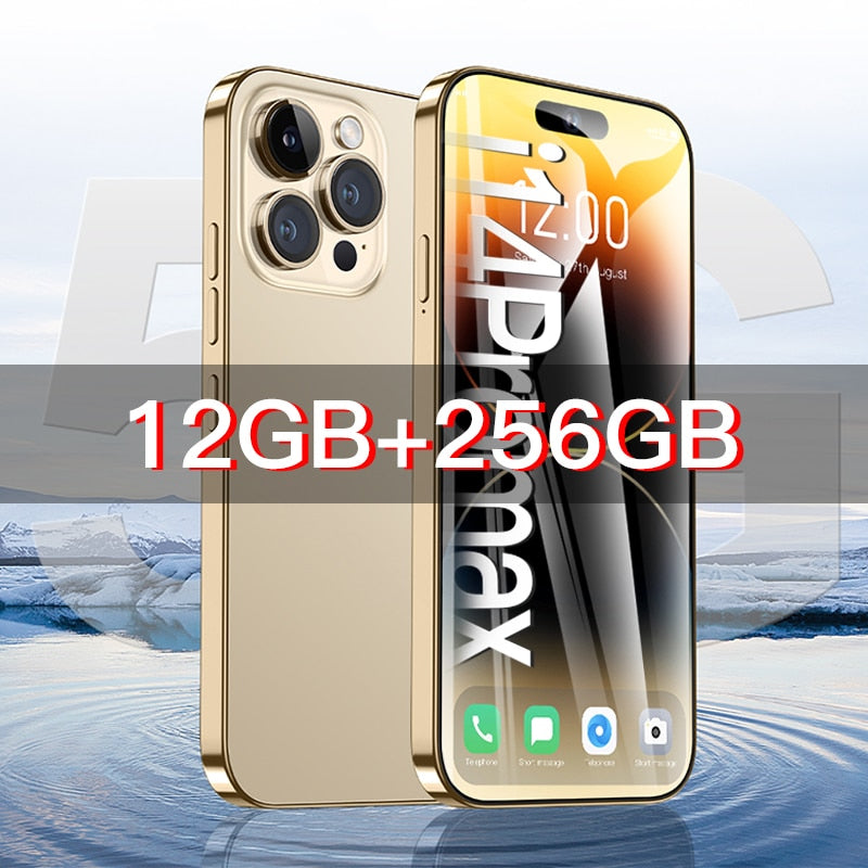 2023  New i14 pro max 7.3 inch Smartphone 16GB+1TB Cell Phone 8000mAh  4G 5G Global Version Mobile Phones Unlock