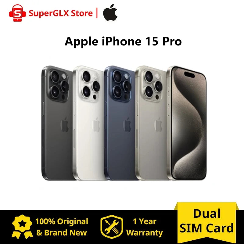 2023 Original Apple iPhone 15 Pro 8GB RAM 256GB/512GB/1TB ROM A17 Pro Bionic Chip 6.1'' 120Hz Super Retina XDR Display NFC