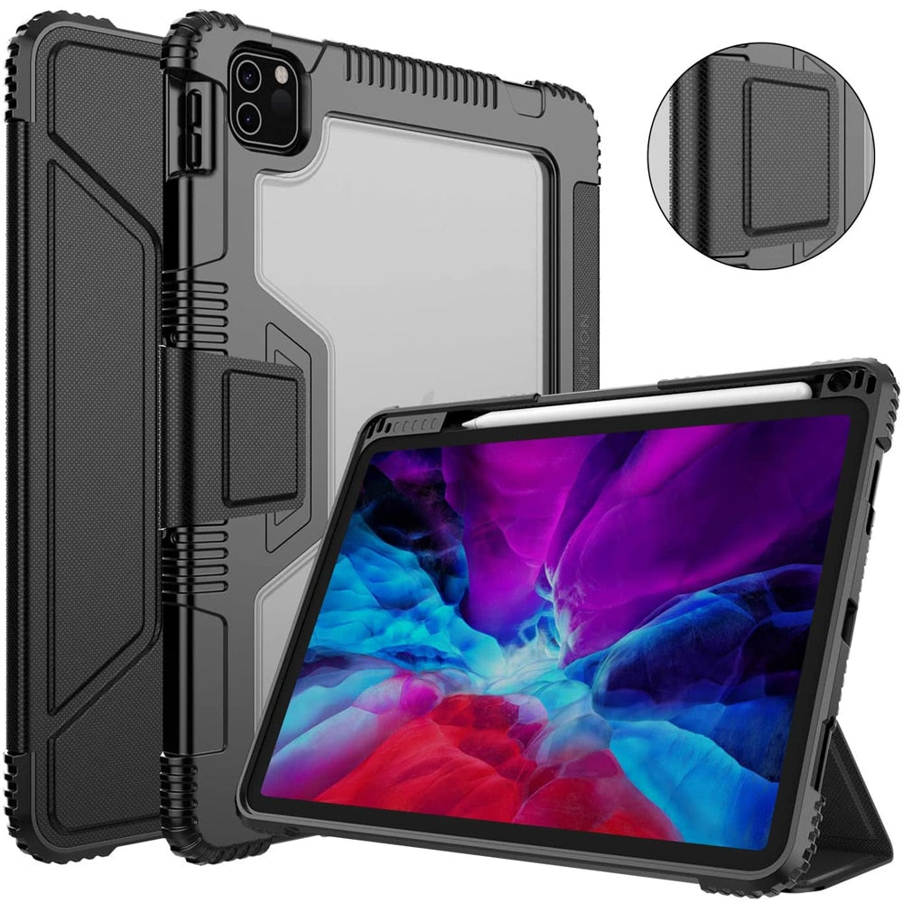 For iPad Pro 11 2020 2021 Shockproof PU Bumper Hard PC Leather Flip Cover For iPad Air 4 Air 5 Tablet Case